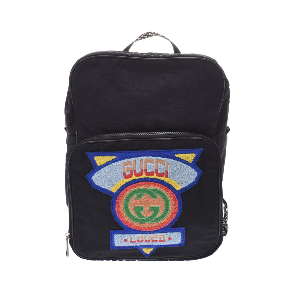 Gucci Patch Backpack Black Nylon Daypack - image 1